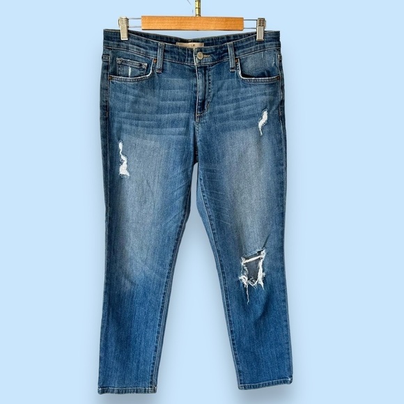 Joe’s Jeans Candace Cut Distressed‎ Ankle Jeans Waist 29 Medium Wash Retro Boho - Picture 1 of 9